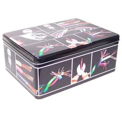 Imagen 1 del producto Lata Decorativa Metal Vgo Estampadas Herramientas Rectangular 23 x 17 cm Gris