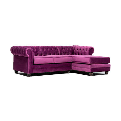 Sofá Seccional Barra Design Chesterfield Derecho 3 Cuerpos Morado