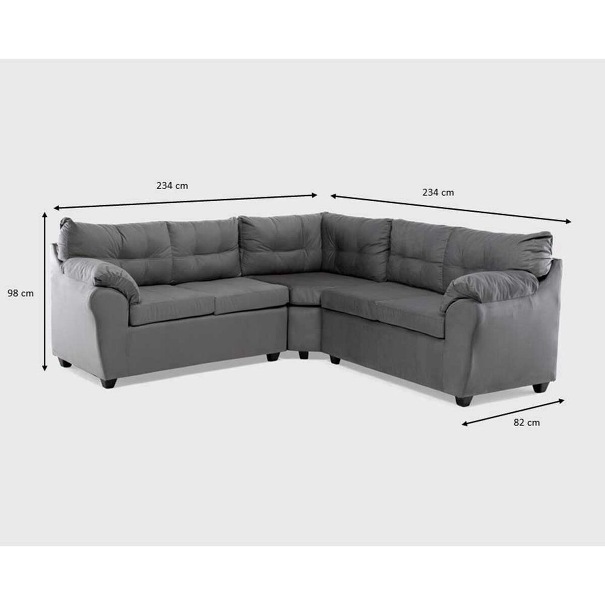Sofá Seccional Muebles MPR New Alerce 5 Gris