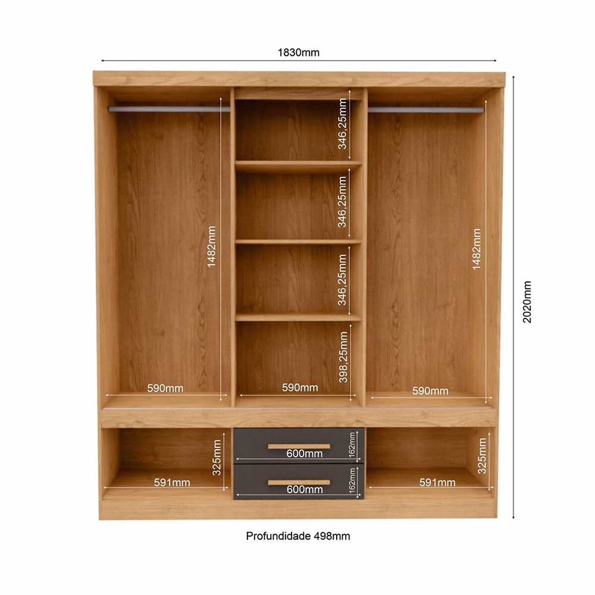 Closet Yardas Alexa 4 Puertas 4 Cajones Freij&oacute; Negro