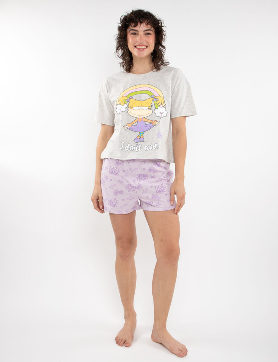 Pijama Corto de Algodón Mujer Nickelodeon