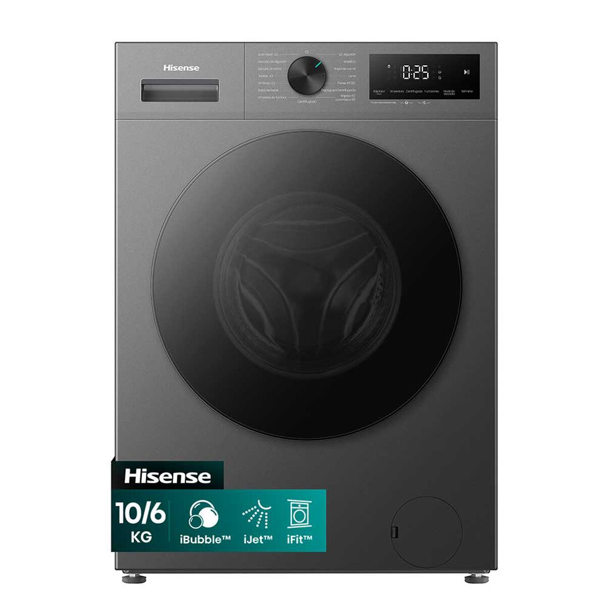 Lavadora Secadora Carga Frontal Hisense WD1i1041BT 10/6 Kg Titanium