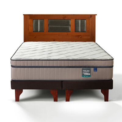 Cama Europea Flex Base Dividida 2 Plazas M&aacute;ximo Cobre + Respaldo Lorraine