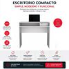 Combo Oficina Escritorio Blanco + Silla New York Negra y Roja Arthome