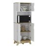 Mueble para Microondas Tuhome Bi-Color 4 Puertas Blanco Duna