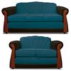Juego de Living Elegant Detail Marsella Sofá 3 Cuerpos + Sofá 2 cuerpos + Sillón 1 Cuerpo Azul