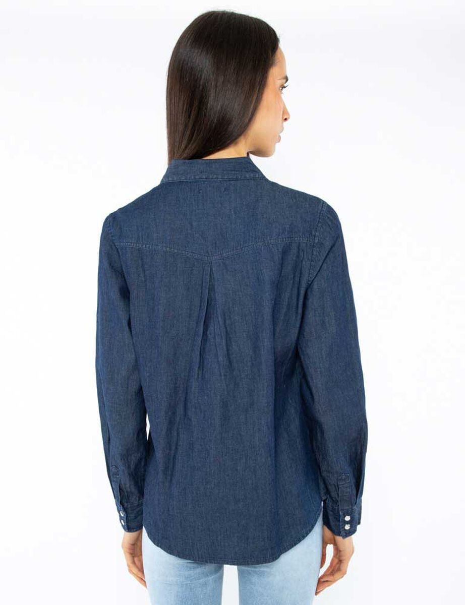 Blusa Denim Manga Larga Mujer Zibel