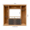 Closet Yardas Trinidad 2 Puertas 3 Cajones Bicolor