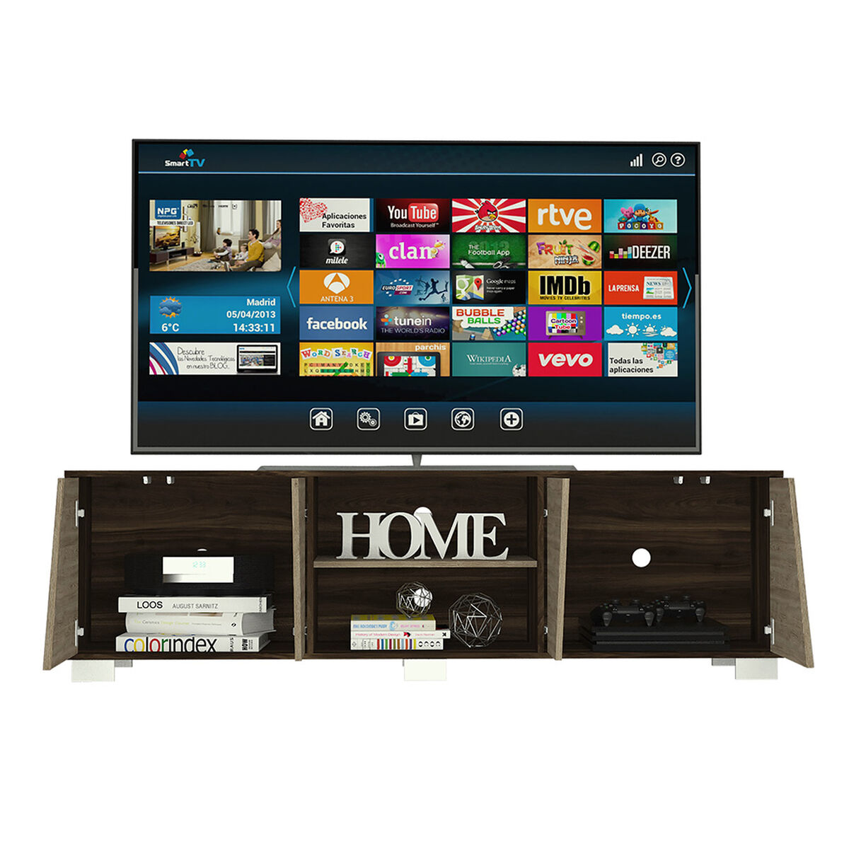 Rack TV TuHome Fraktal Hasta 80"