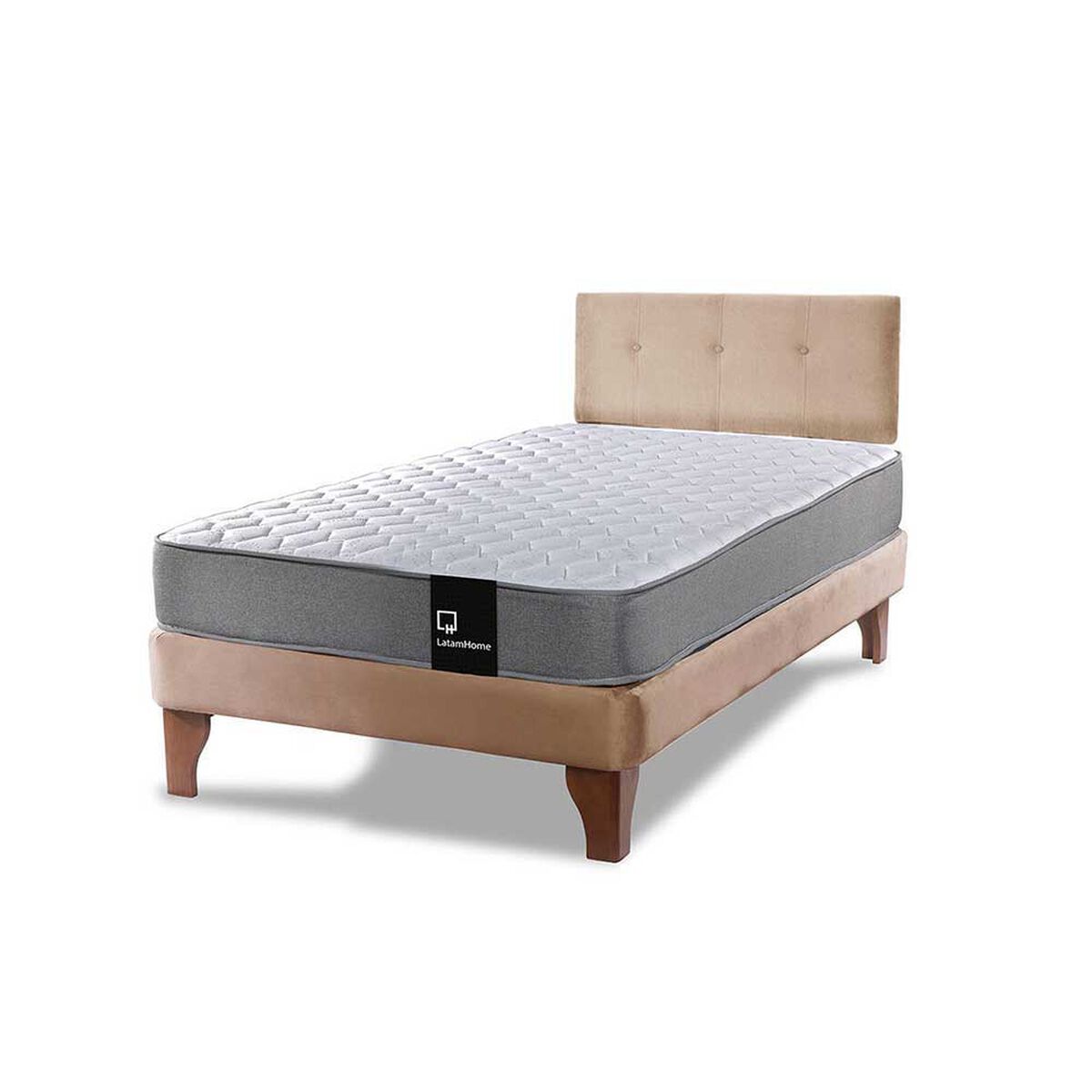 Cama Europea Latam Home 1,5 Plazas Zen Best Beige