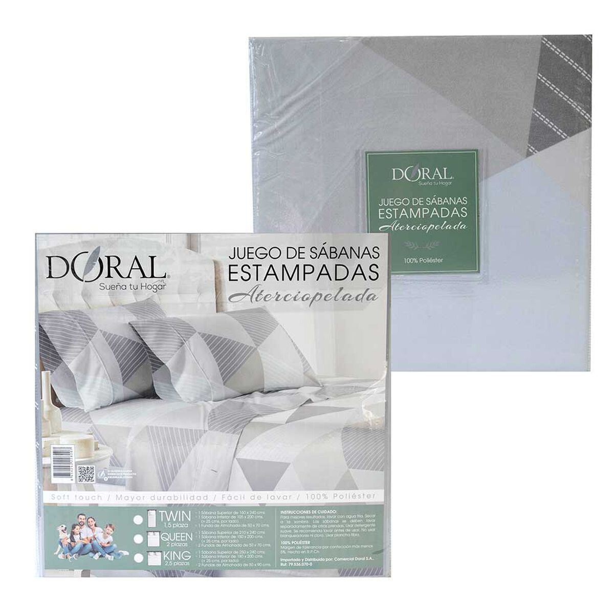 Juego de S&aacute;banas Doral 1,5 Plazas Piel De Durazno D/7