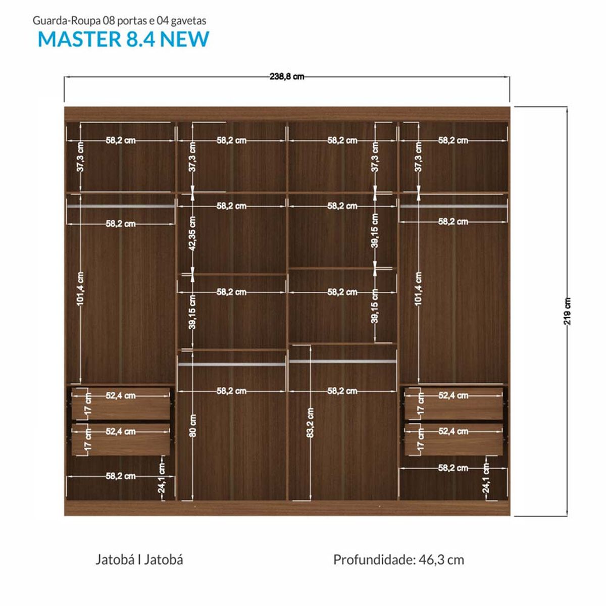 Clóset Onessta Master 8 Puertas Grafito