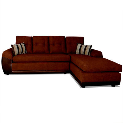 Seccional Derecho Elegant Houston Cheise Tela/PU 5 Cuerpos Café