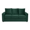 Juego de Living Bodevir Kendy Felpa 3 Cuerpos + Dos Poufs 1 Cuerpo Verde Botella