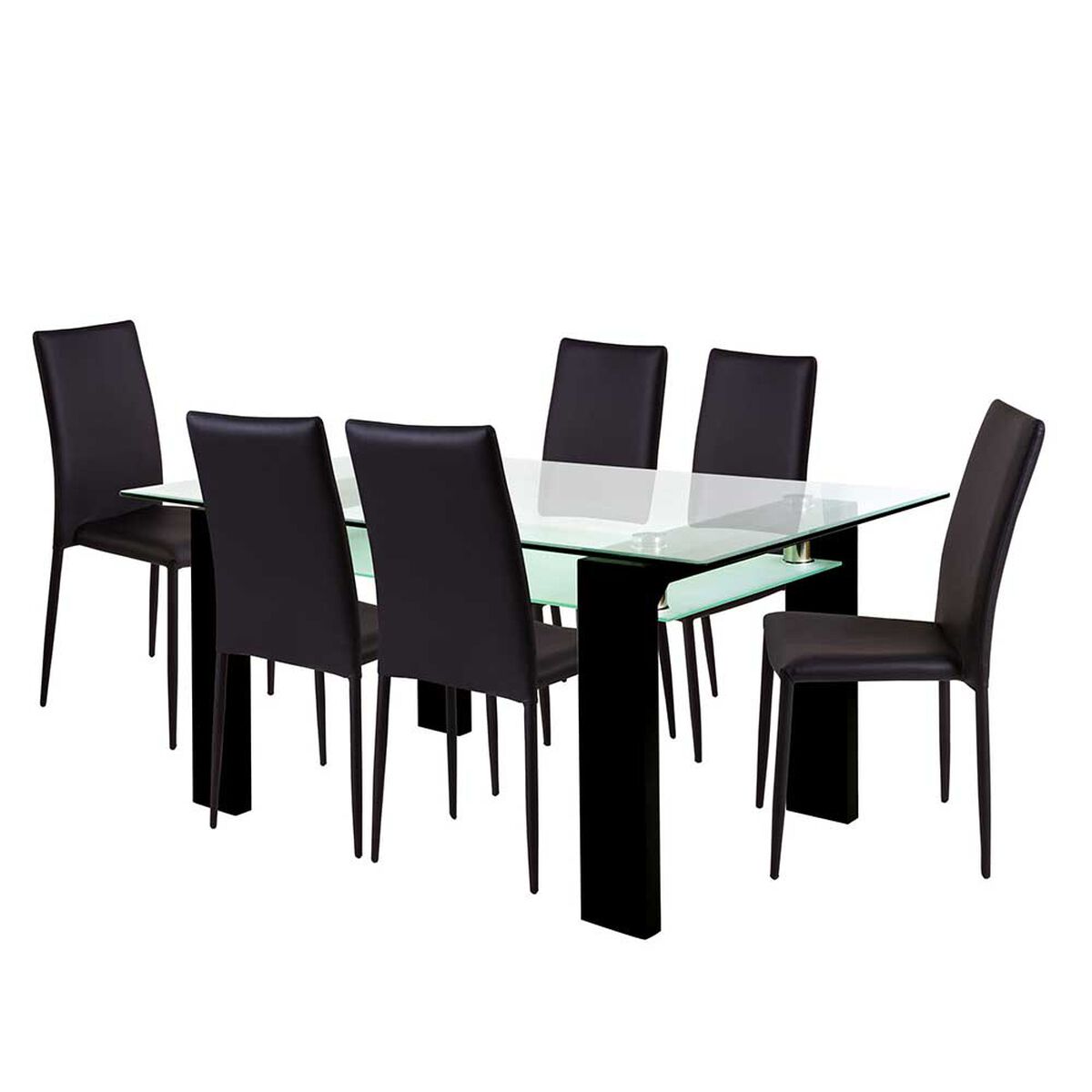 Juego de Comedor Universal Market Kansas Negro Negro 6 Sillas