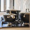 Pack Batería de Cocina Copper 7 Piezas + Set 12 Utensilios Negro Simplit