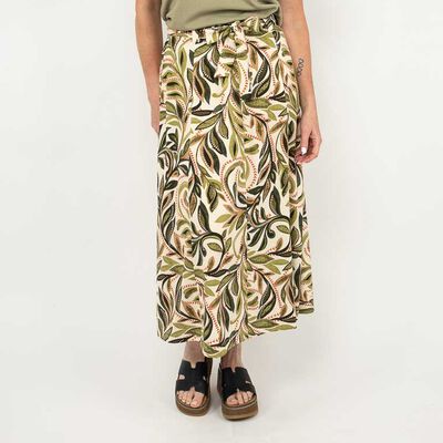 Falda Maxi Estampada Mujer Portman Club Verde