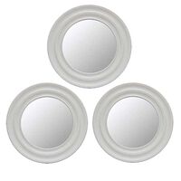 Set 3 Espejos Plástico Vgo para Colgar Circular 25 cm Blanco