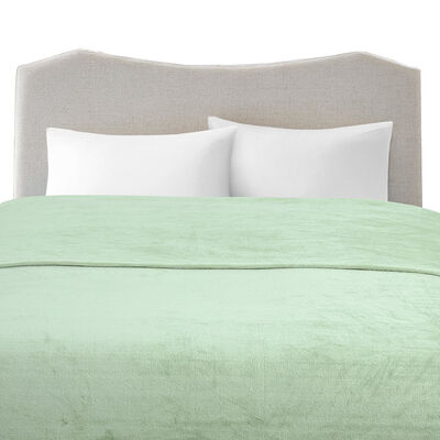 Frazada Illusions Flannel 2 Plazas Liso Olivo