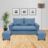 Juego de Living Living Factory Imperio Sofá 2 Cuerpos + Dos Pouf 1 Cuerpo Azul
