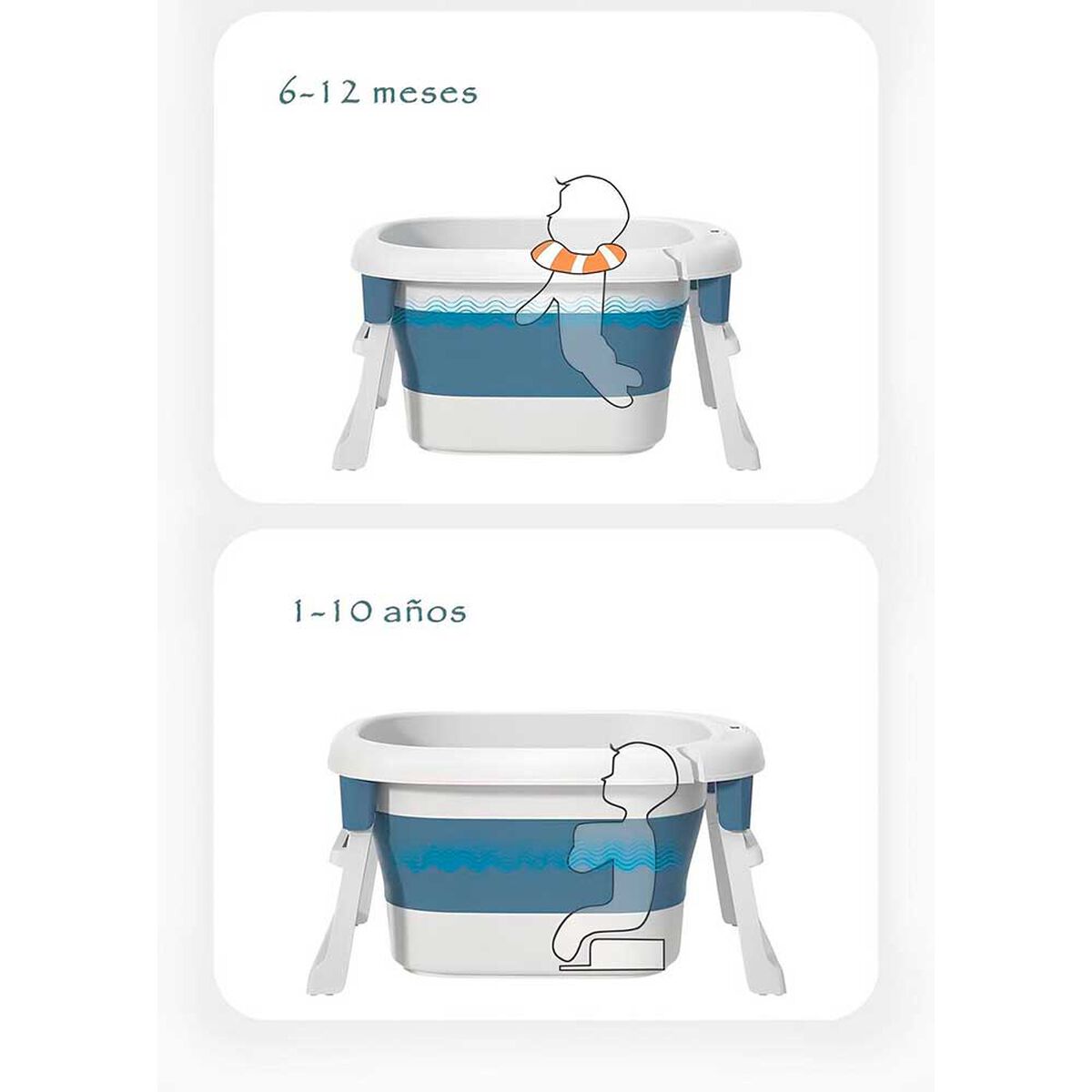 Bañera con Cojin Termómetro y más Accesorios Verde Lubabycas