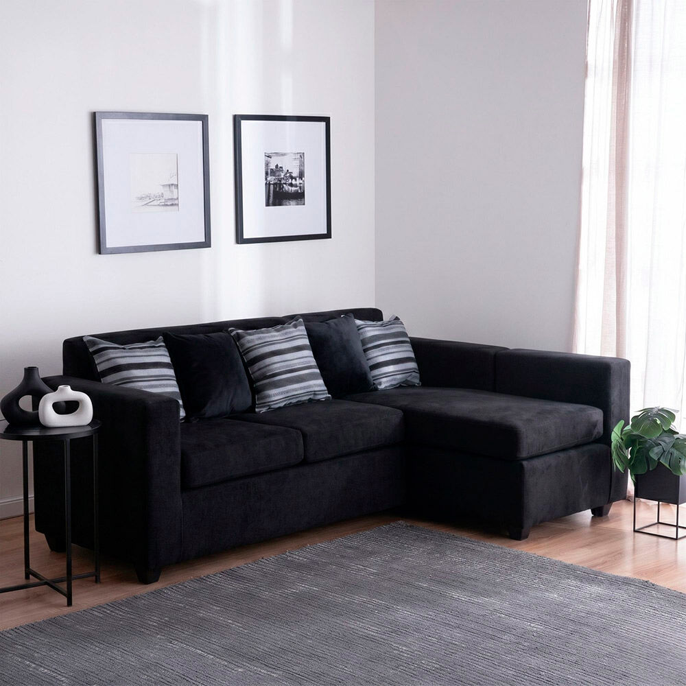 Seccional Muebles MPR Jazmín 4 Cuerpos Negro