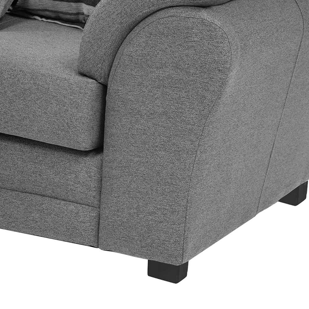 Sof&aacute; Seccional Izquierdo Living Factory Mustang 4 Cuerpos Gris
