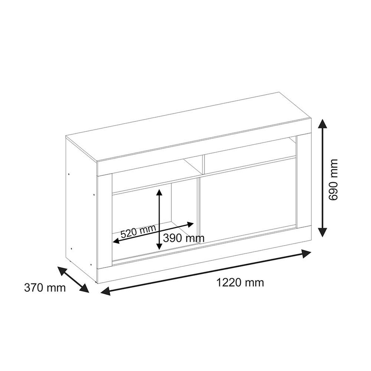 Rack TV Home Mobili Perry Hasta 50" Blanco Off Café