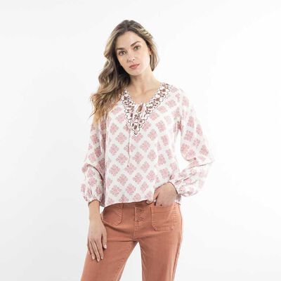 Blusa Estampada Manga Larga Mujer Alma