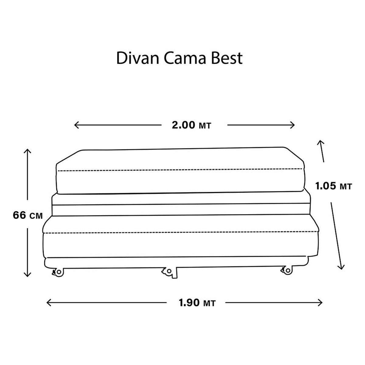 Cama Nido Latam Home 1,5 Plazas Zen Best Tela Gris