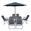 Juego de Comedor Terraza Casanova 6 Sillas Negro