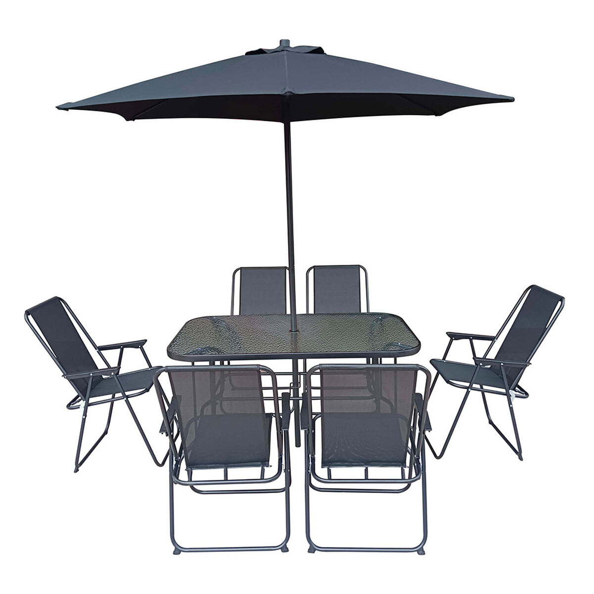 Juego de Comedor Terraza Casanova 6 Sillas Negro