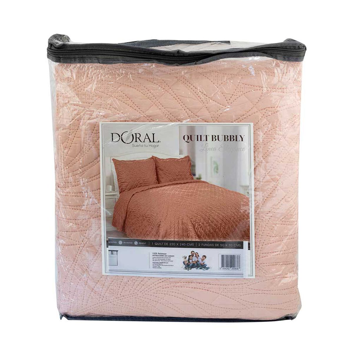 Quilt Doral King Rosa Pastel Bubbly