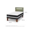 Cama Europea CIC 1,5 Plazas Ortopedic + Respaldo Munich Olivo