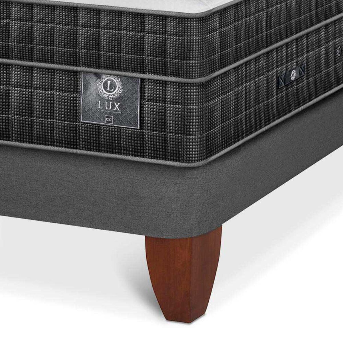 Cama Europea CIC King Lux + 1 Respaldo Loira