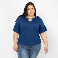 Polera Manga Corta Mujer Extralindas Azul, Blanco, Color-1, Color-2, Fucsia