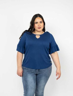 Imagen 1 del producto Polera Manga Corta Mujer Extralindas Azul, Blanco, Color-1, Color-2, Fucsia