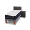 Cama Europea CIC Base Normal 1,5 Plazas Premium + Respaldo + Velador Villarrica