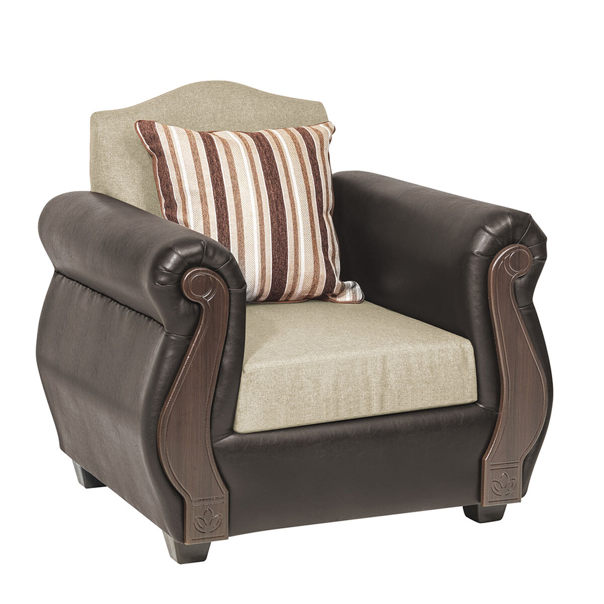 Juego de Living Innovamuebles New Bugambilia Sofá 3 Cuerpos + Dos Sillones 1 Cuerpo Beige