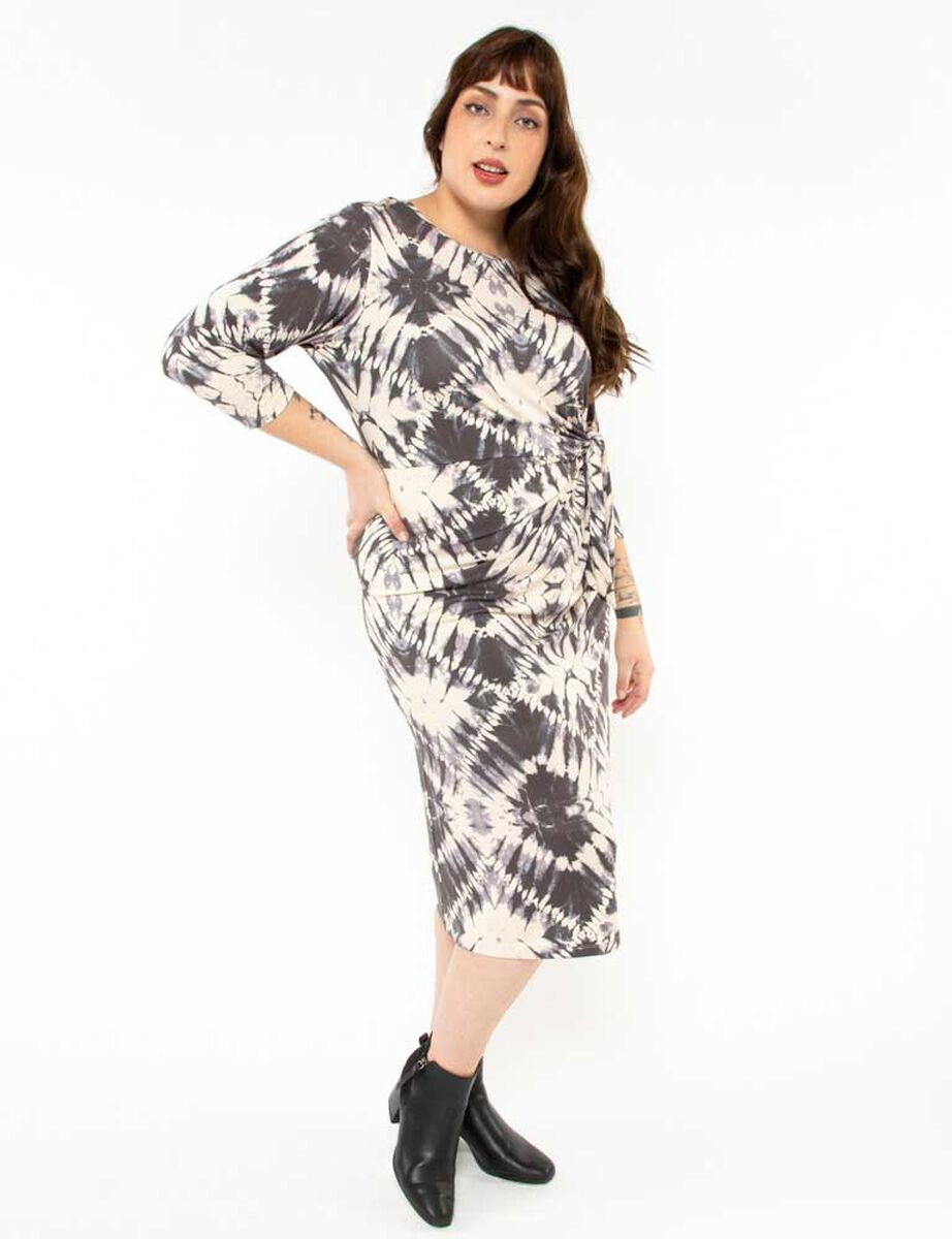 Vestido Midi Manga 3/4 Mujer Extralindas