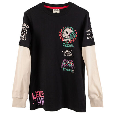 Polera Manga Larga de Algodón Niño Cutback