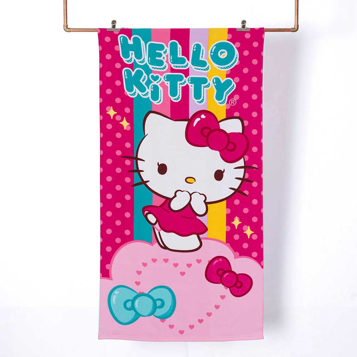 Toalla de Playa Infantil + Lente de Sol Sanrio Hello Kitty Puntos 70 x 140 cm