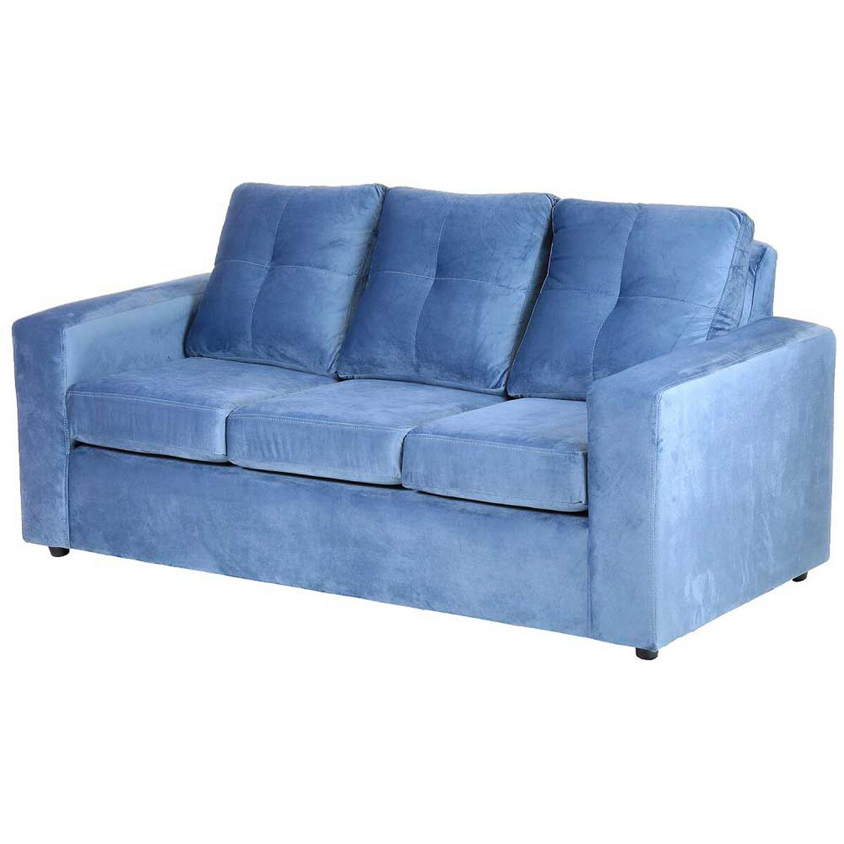 Sofá Muebles America Emilia 3 Cuerpos Azul Petróleo