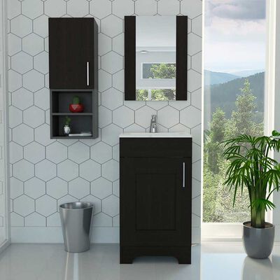 Imagen 1 del producto Combo Botiquín + Mueble Lavamanos + Mueble Optimizador TuHome My Bath Miel Wengue