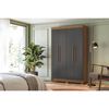 Closet Altavision Sarandi 4 Puertas 2 Cajones Caf&eacute; Grafito