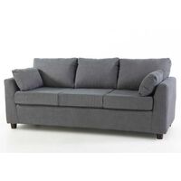 Sofá Kea Texas 3 Cuerpos Tela Gris