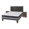 Cama Europea CIC 2 Plazas Ortopedic + Respaldo + 2 Veladores