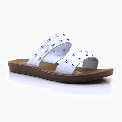 Sandalia Mujer Icono Blanco, Multicolor, Negro