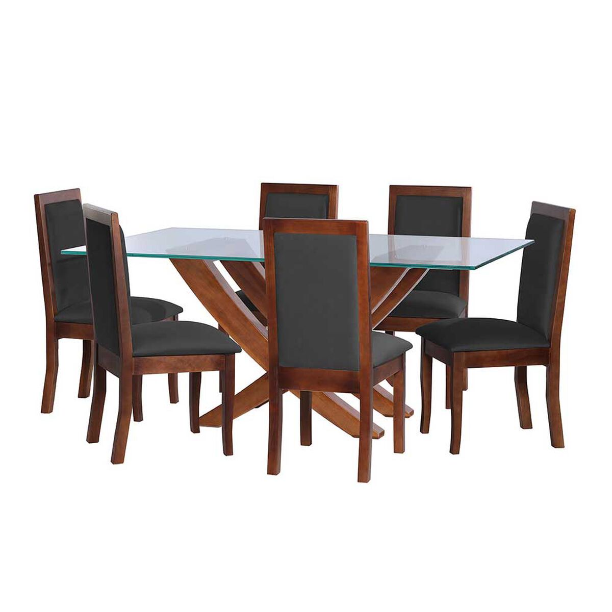Juego de Comedor Latam Home Alicante 6 Sillas Negro