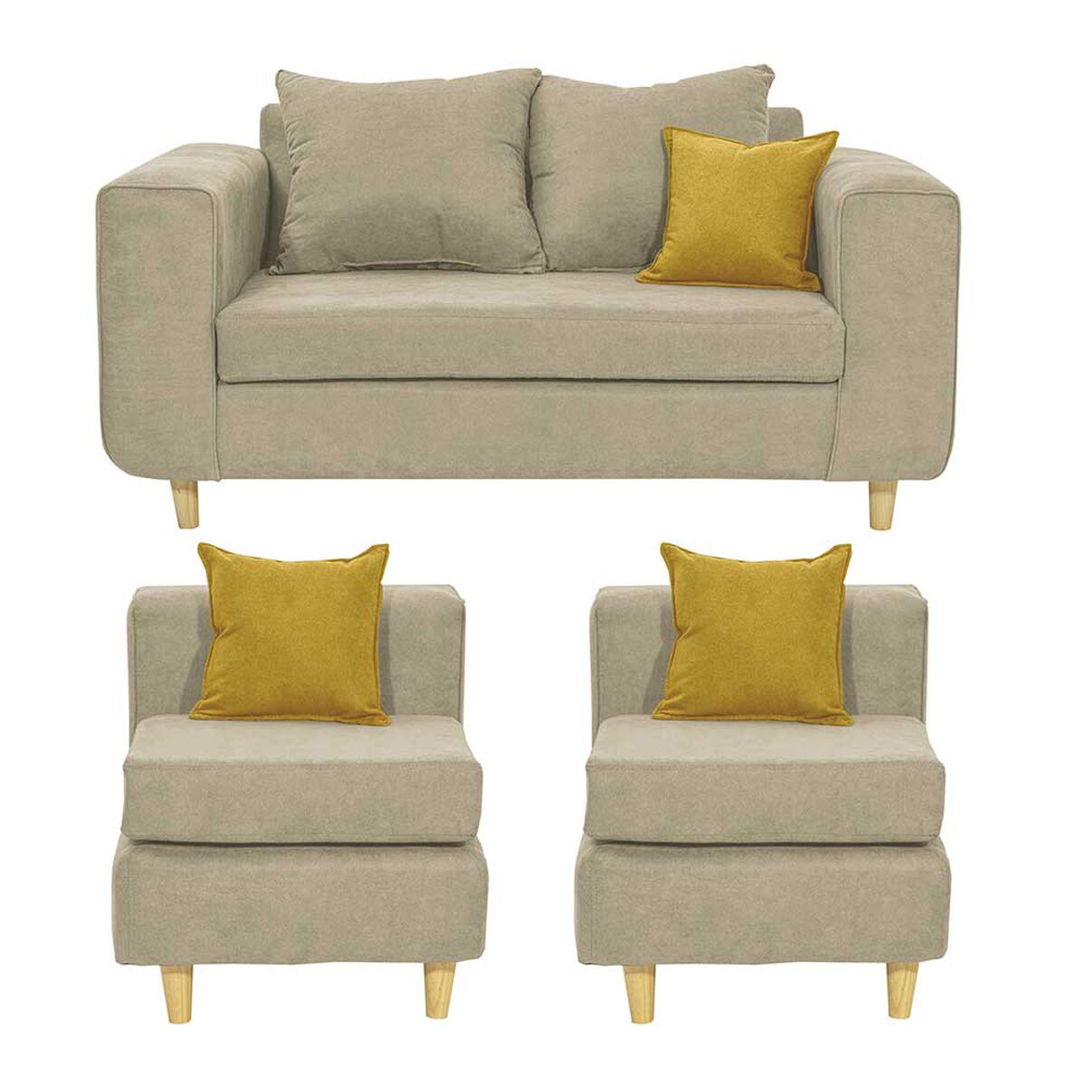 Juego de Living Innovamuebles Eagle Sof&aacute; 2 Cuerpos + Dos Butacas 1 Cuerpo Arena